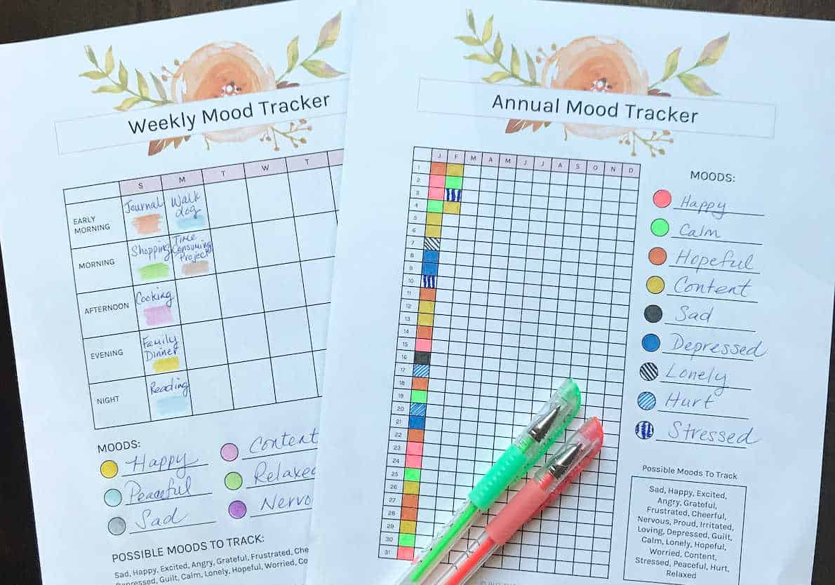 Free Printable Mood Tracker (Weekly & Yearly PDF Worksheets)