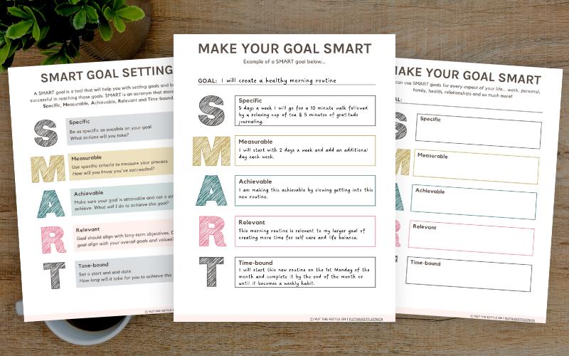 SMART Goals Template & Worksheet (Free Printable PDF) - Put The Kettle On