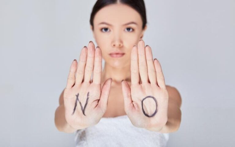woman saying NO