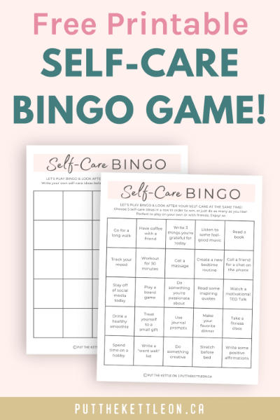 Free printable self care bingo game