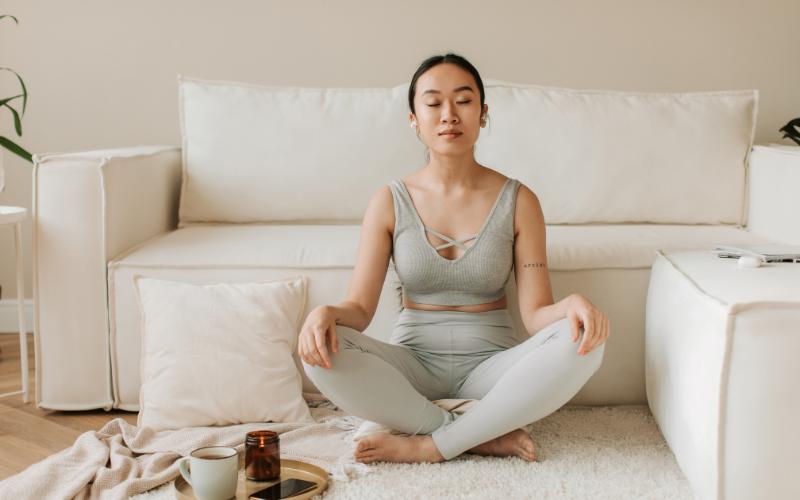 woman meditating