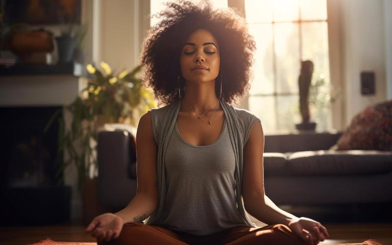 woman meditating