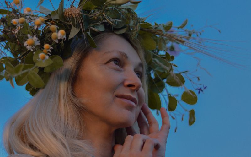 celebrating the summer solstice with a flower crown